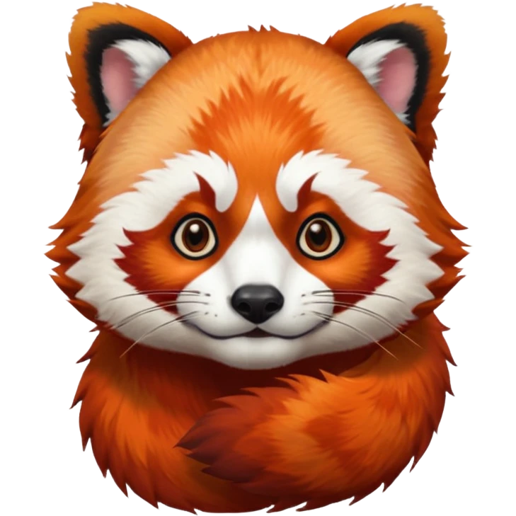 Face of a red panda with avatar the last airbender tattoo on the forehead emoji