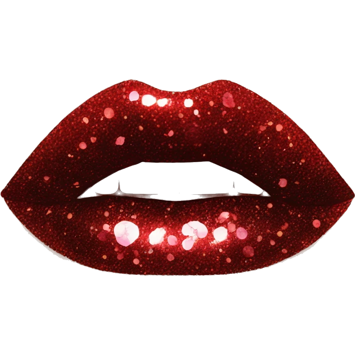 Red ombre lip gloss with a lot of glitter black outline emoji