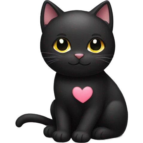 Black cat love emoji