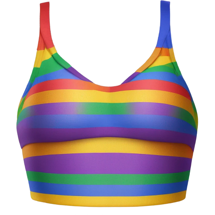 Pride flag wearing a bra emoji