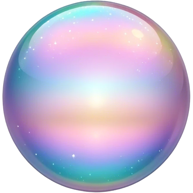 Pastel sparkly glittery iridescent transparent ball sphere orb emoji