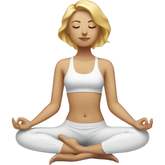 Blonde lady doing yoga with closed eyes emoji