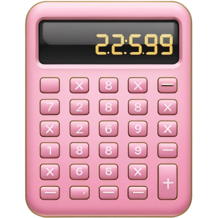Pastel pink calculator with gold buttons, sleek luxury aesthetic Pastel pink calculator with gold buttons, sleek luxury aesthetic emoji