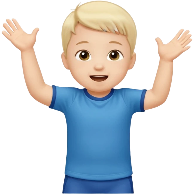 A toddler with a tiny jersey shirt, clapping with adorable enthusiasm jumping emoji