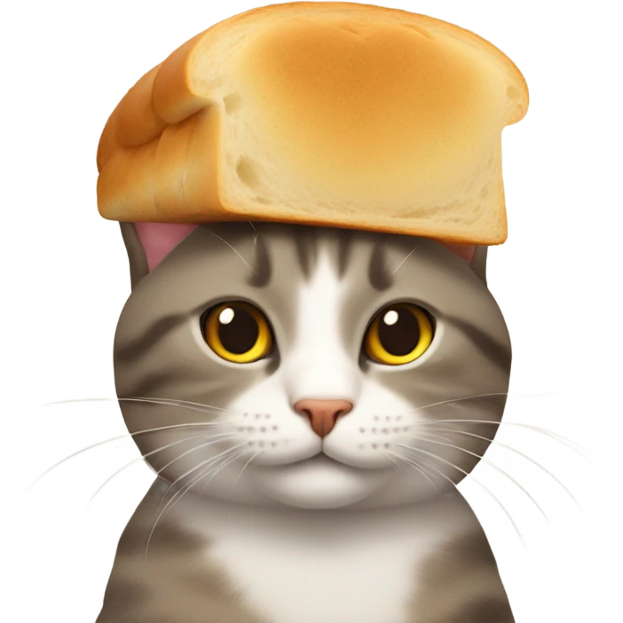 Cat with bread on head emoji