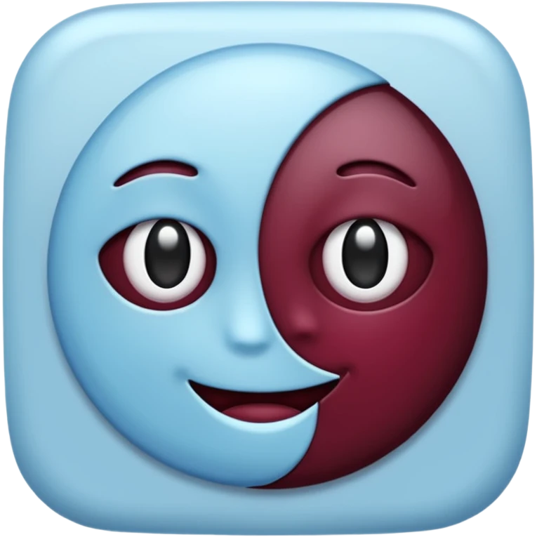  dark burgandy and light blue colour instead   emoji
