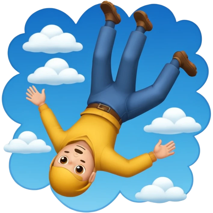 A man falling from the sky emoji