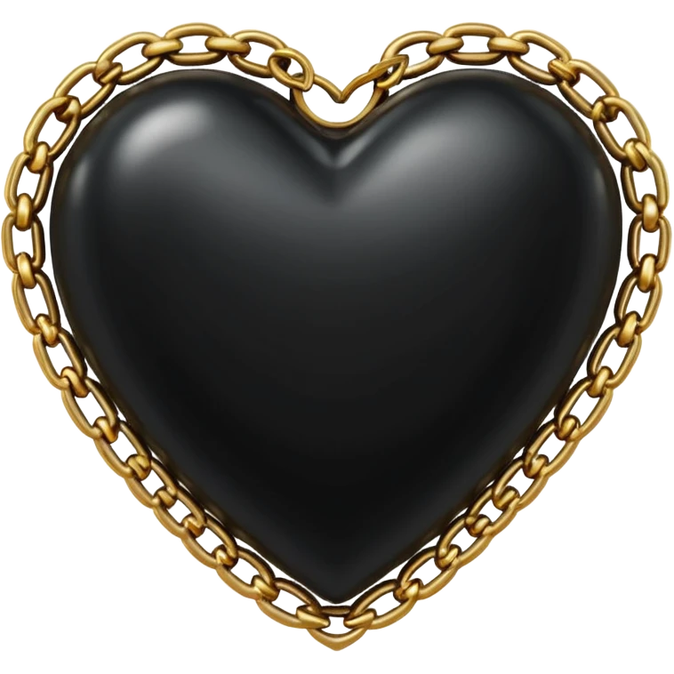 Black heart with golden chain emoji