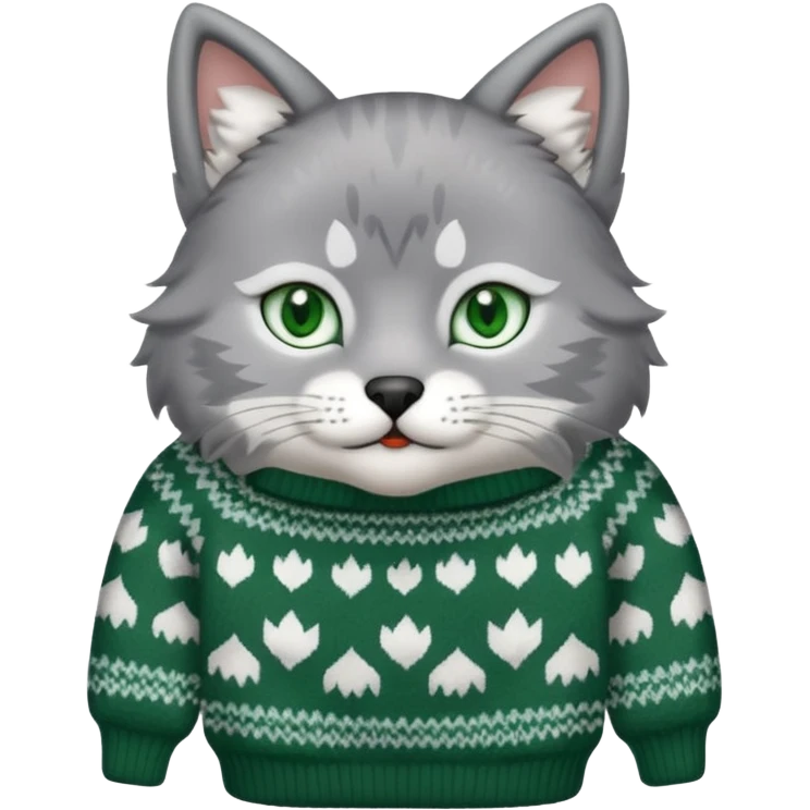 A cat with a Wolf a cat wearing a wolf-shaped sweater emoji