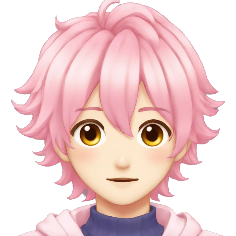 Gorgeous colorful shiny pastel anime style shojo man with blushing face aesthetic and pretty hair trending style emoji