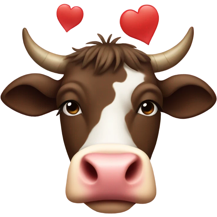 Cow with heart around emoji