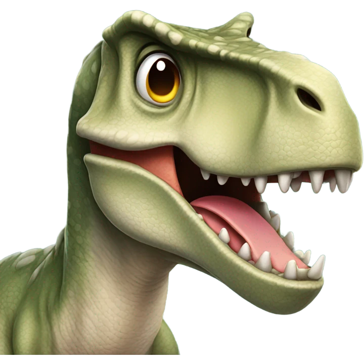 Dinosaur with tongue sticking out emoji
