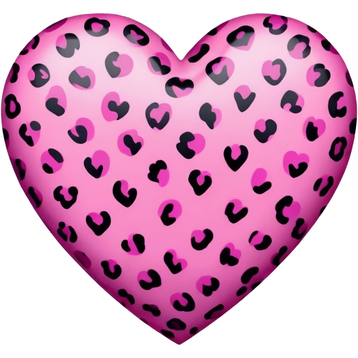 pink leopard print heart emoji