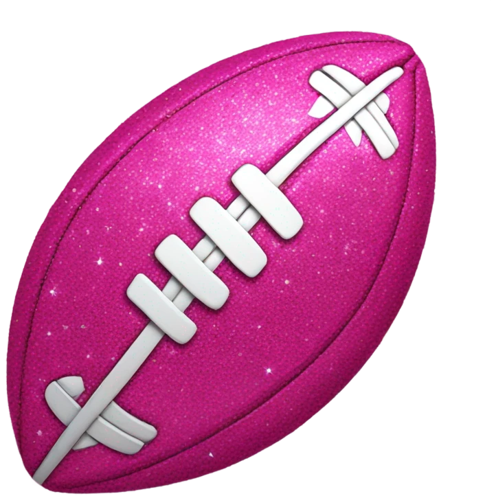 Hot pink glitter football with glitter  emoji