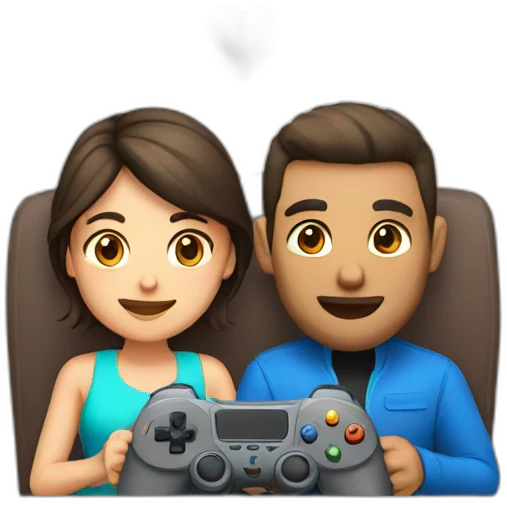 couple playing video game together emoji