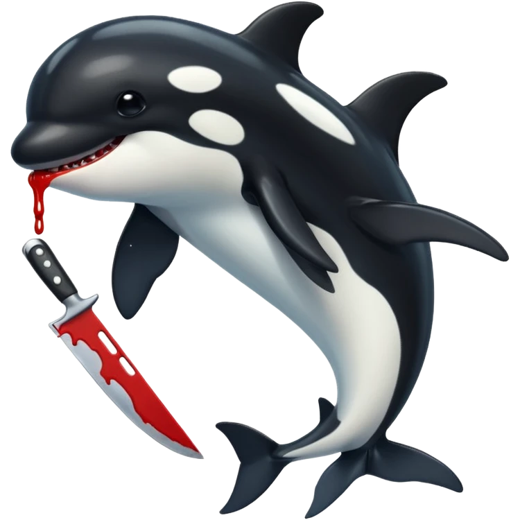 orca holding a bloody knife emoji