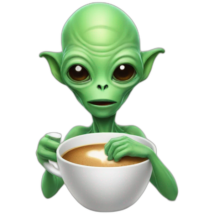 Alien drinking Coffee emoji