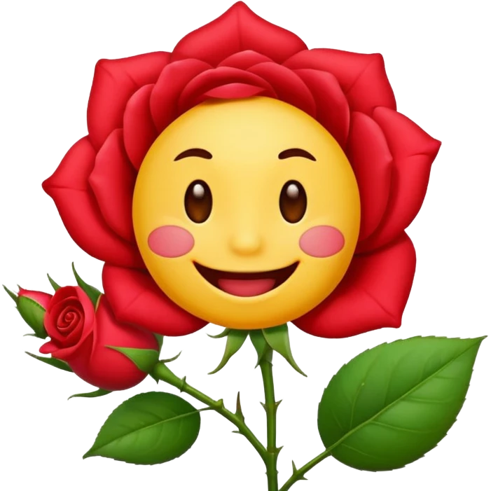 Normal emoji biting a rose flower  emoji