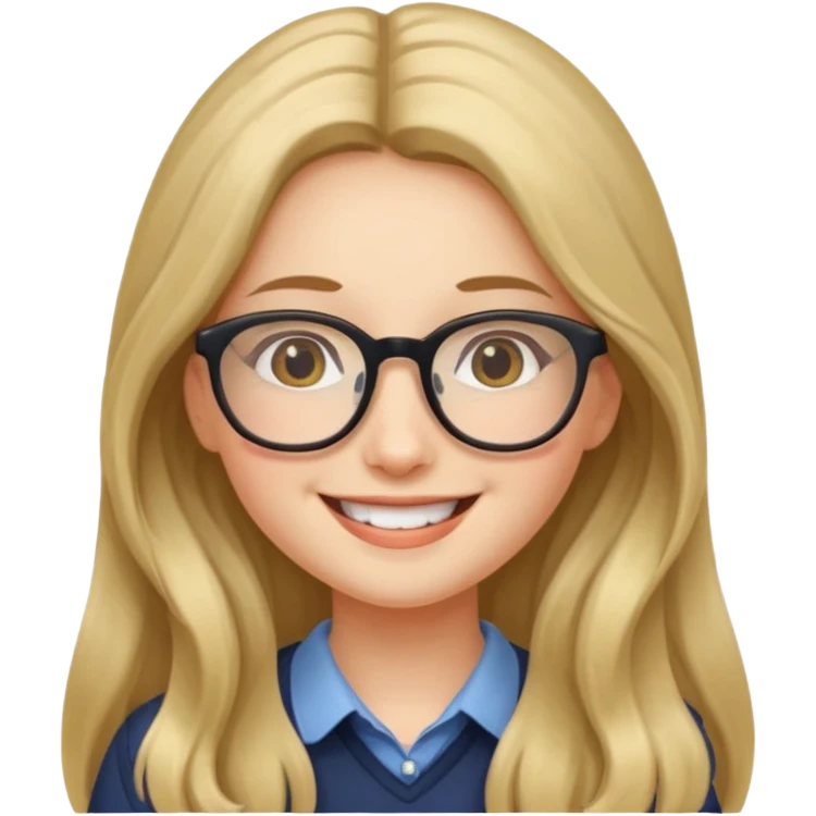IT long haired girl with glasses emoji