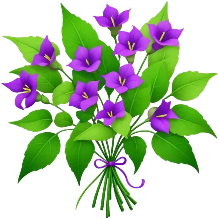 big bouquet Sandpaper Vine, stem, leaf emoji