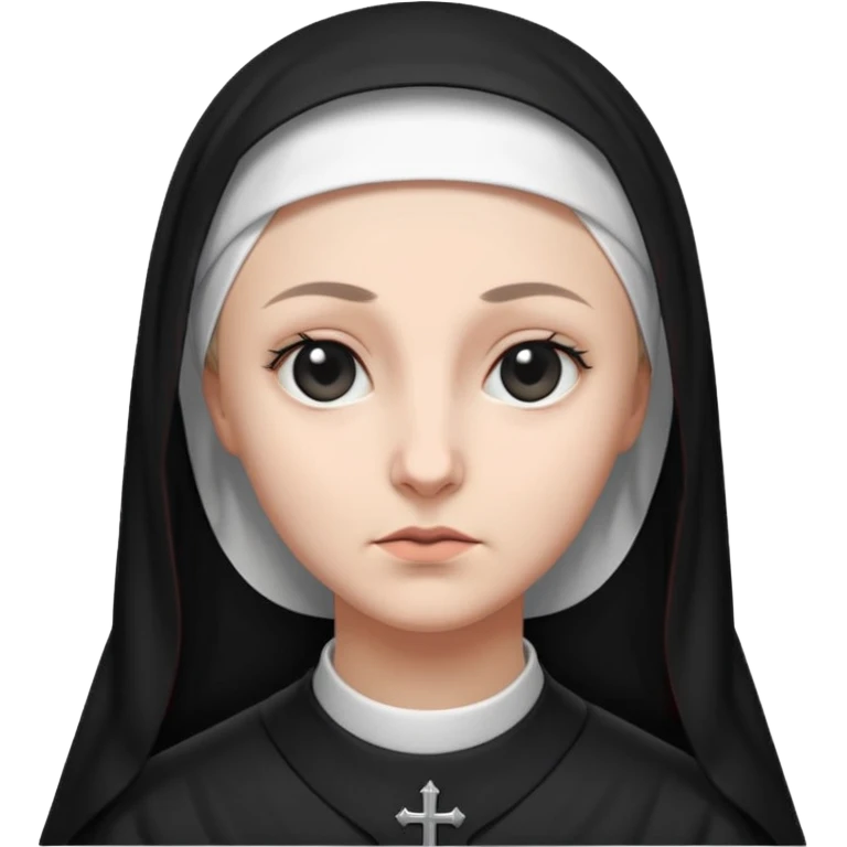 nun emoji. black and white cloth. black veil. war tone emoji