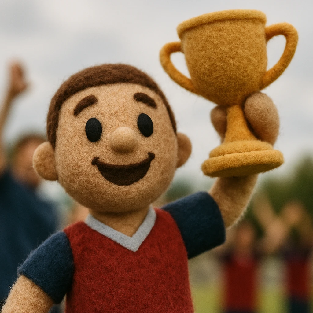 team celebrating with trophy emoji