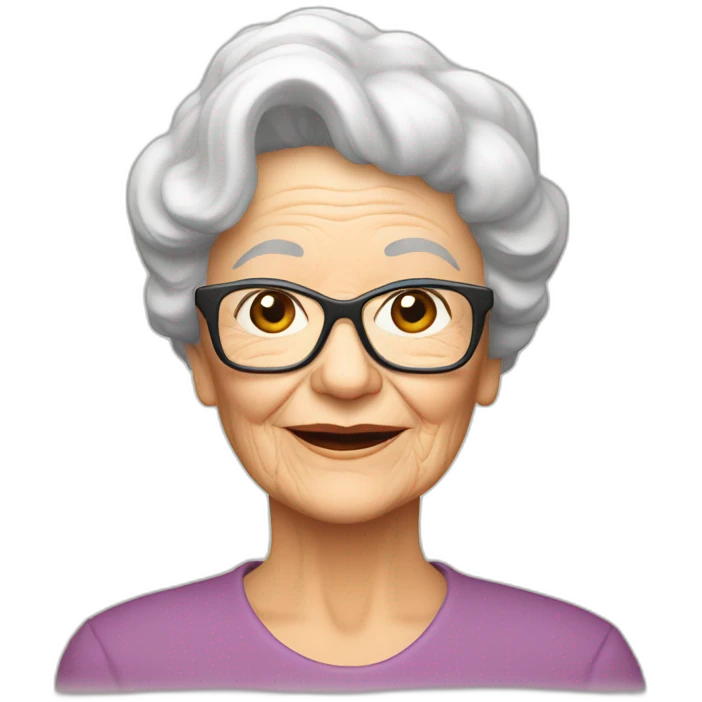 Une grand mère sur un tmax emoji