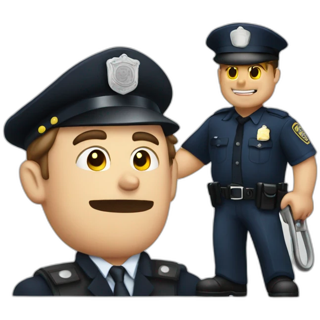 A policeman arresting a criminal  emoji