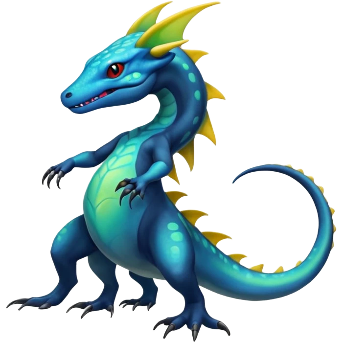 Colorful Shiny Exotic Amaura-Salandit-Aurorus-Fakémon-hybrid-creature (full body)  emoji