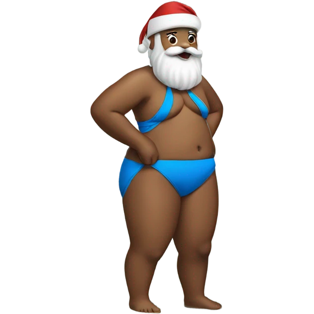 Santa in a swim suit emoji