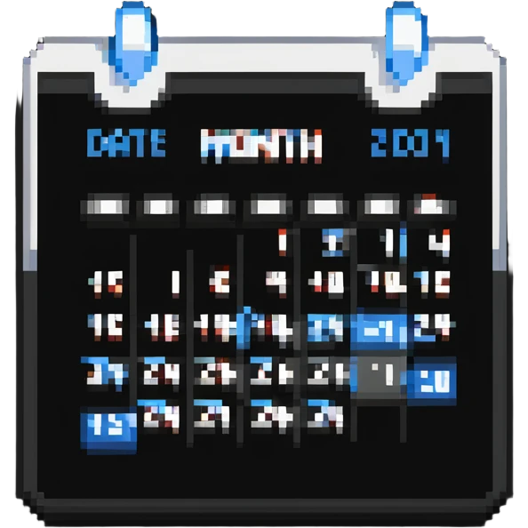 Calendar icon showing month view with highlighted date emoji