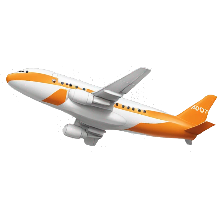Orange & white aeroplane emoji