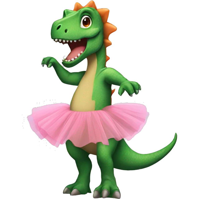 Dinosaur wearing tutu emoji