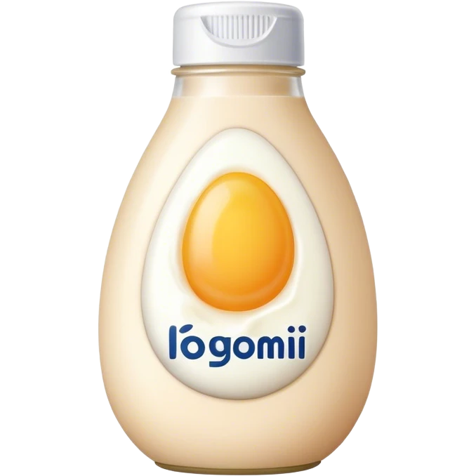 mayonnaise bottle with egg in label emoji