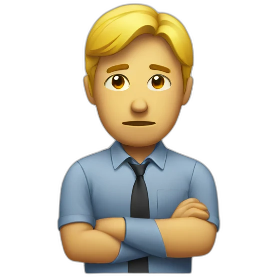 Sad at work emoji