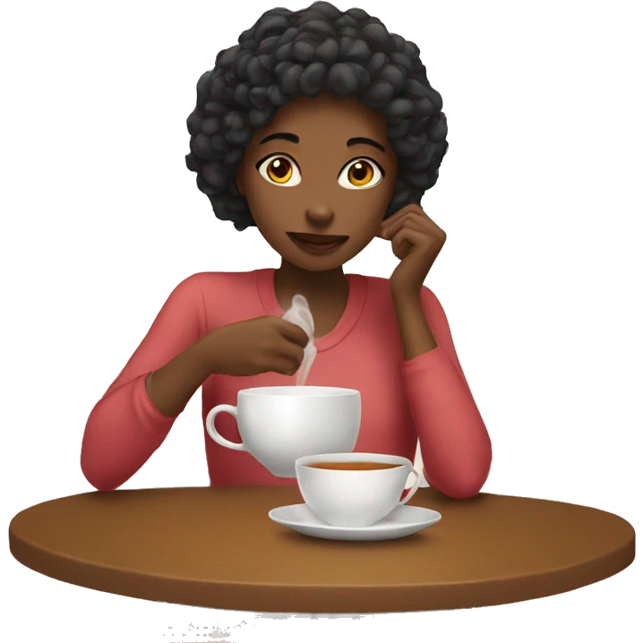 Girl sipping tea emoji