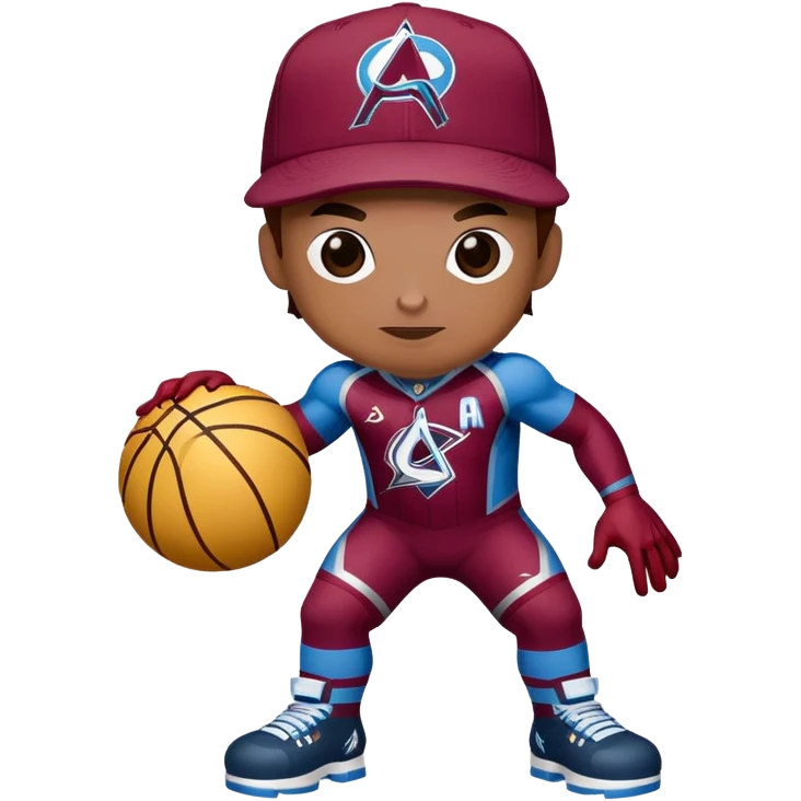 Spider-Man wearing a Denver Nuggets hat and a Colorado Avalanche jersey emoji