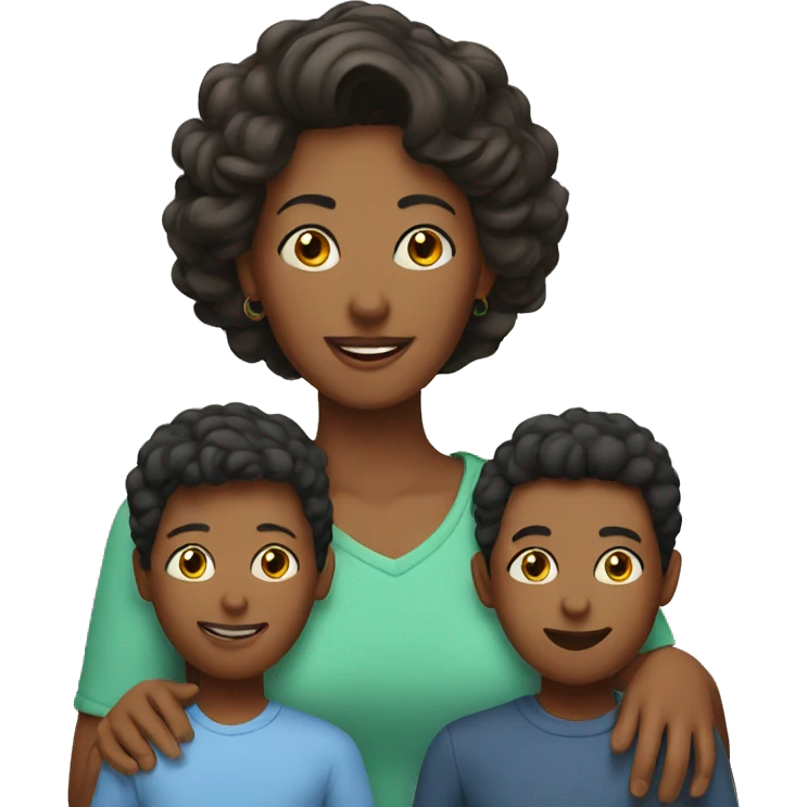 Mom with 4 sons emoji