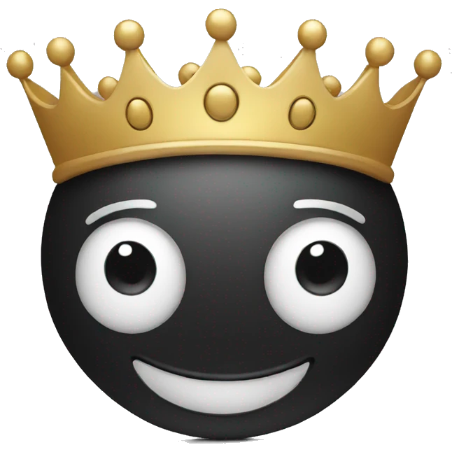 black smiling face with crown emoji