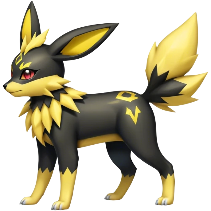 Shiny Cool Umbreon-Jolteon-Fakemon-hybrid -fusion- full body emoji