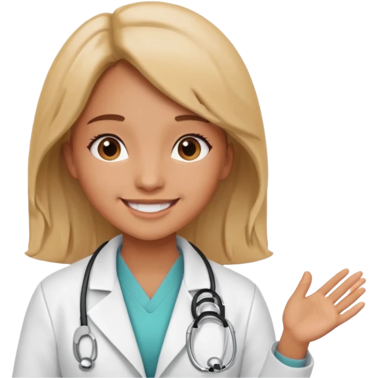 Niña realizando su sueño de ser doctora emoji