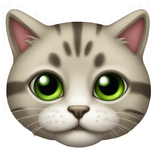 Gatto rigato molto carino con occhi verdi  emoji