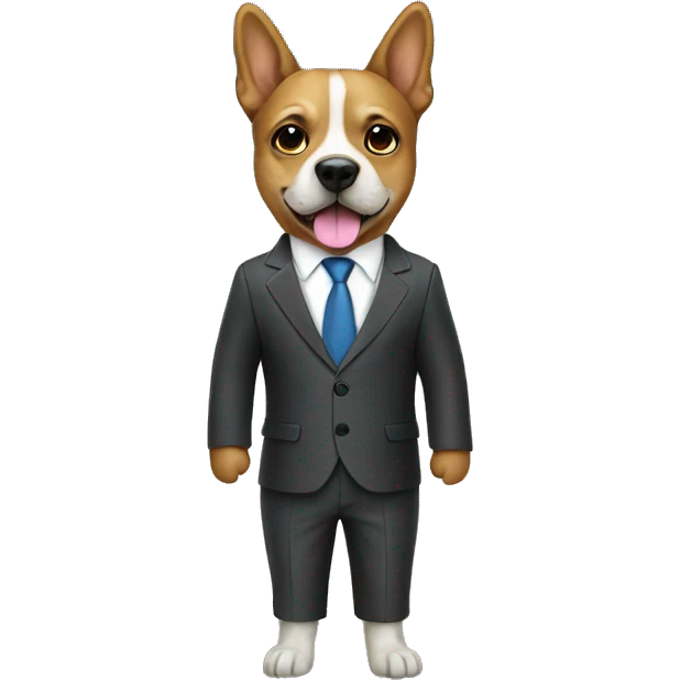 Dog on the beach wearing a suit emoji