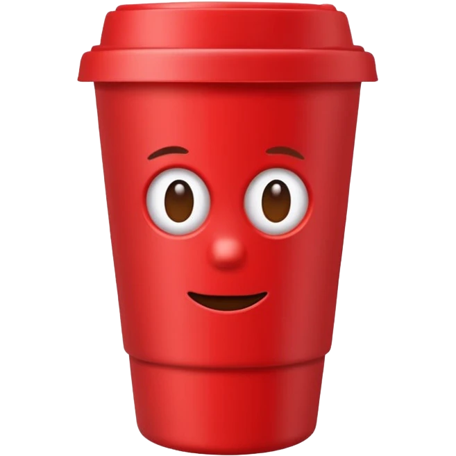 red plastic coffe with with lid  emoji