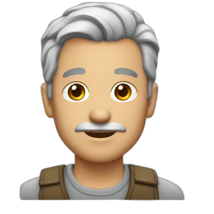Man grey hair grey barb emoji