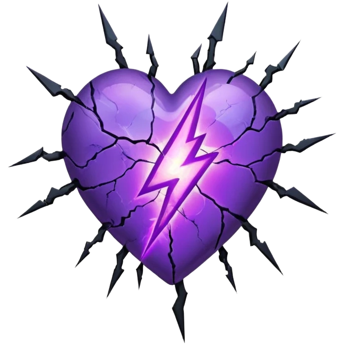 heart with black and purple lightning emoji