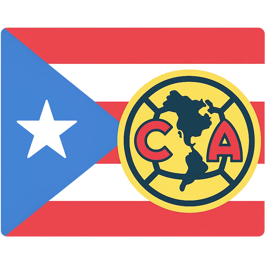 Puerto Rico flag with the logo of Club América emoji