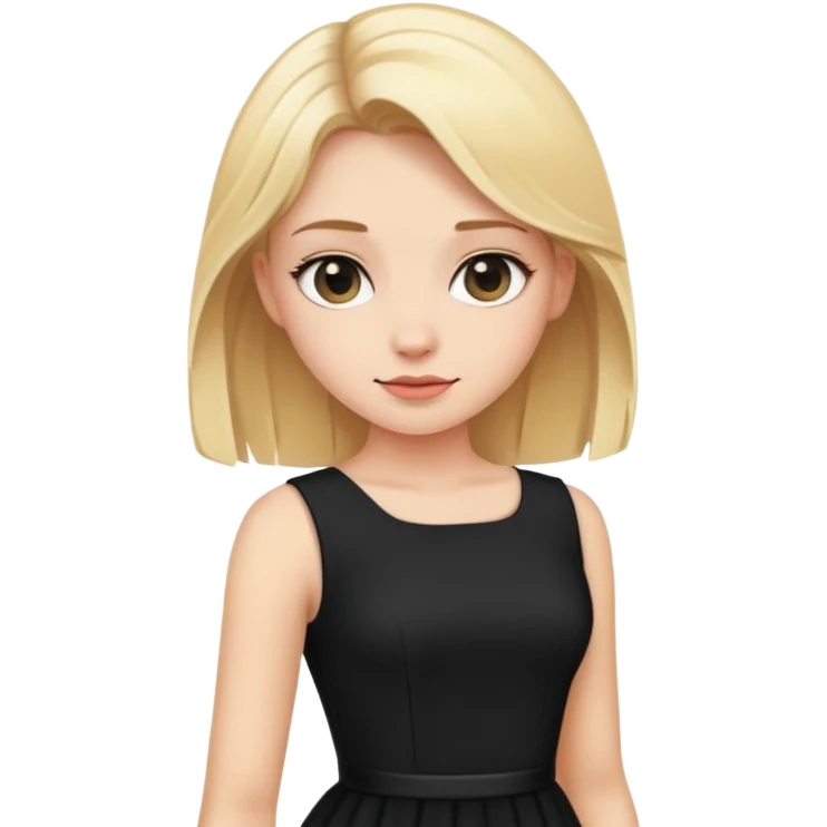 Blonde girl with a black dress emoji