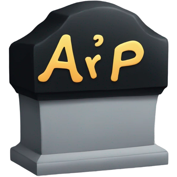 a black grave with the letters RIP emoji
