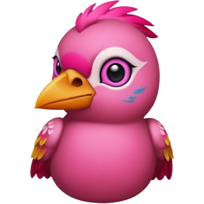pink bird with piercings and tattooes emoji